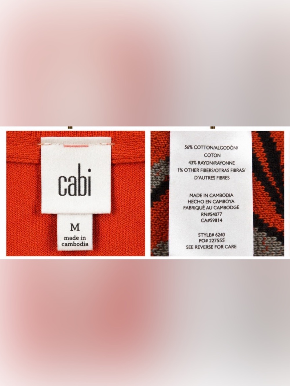 cabi Orange Floral Button Front Cardigan Size Medium - Picture 4 of 5